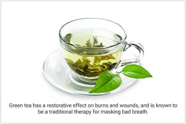 drink green tea after meals to get rid of any onion odor