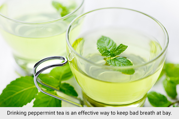 drinking peppermint tea or chewing some mint leaves can help get rid of onion breath