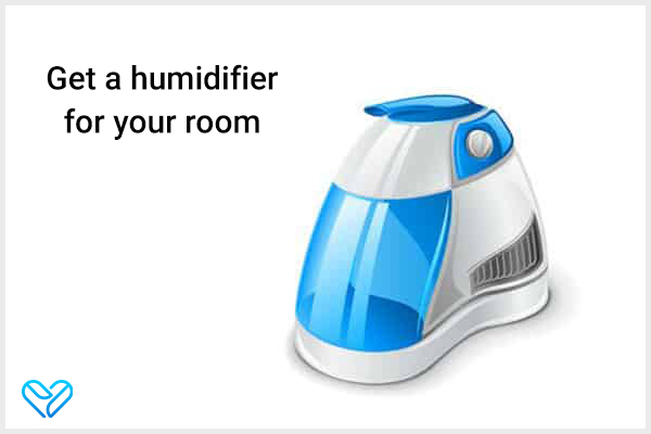 install and use a humidifier to manage dry throat