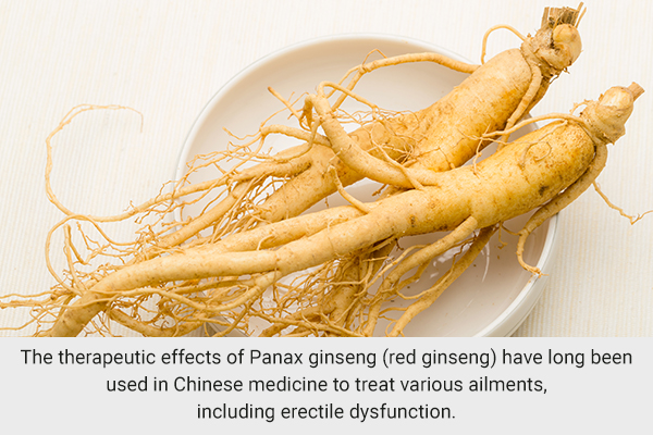 try using ginseng to prevent erectile dysfunction