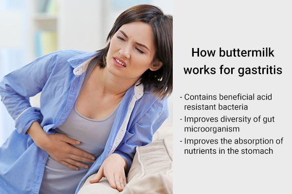 how does buttermilk work for gastritis?