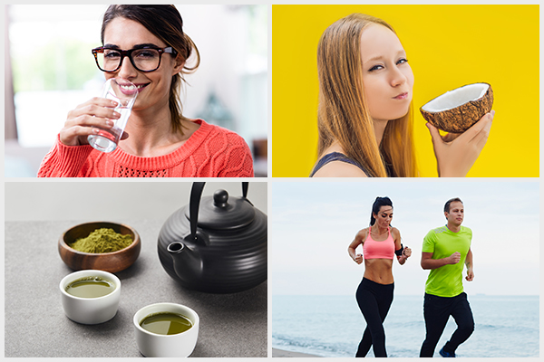 drinking water, oil pulling, matcha tea, etc. can help in body detoxification