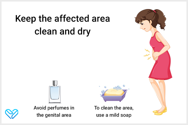 keep the affected area clean and dry to prevent genital herpes