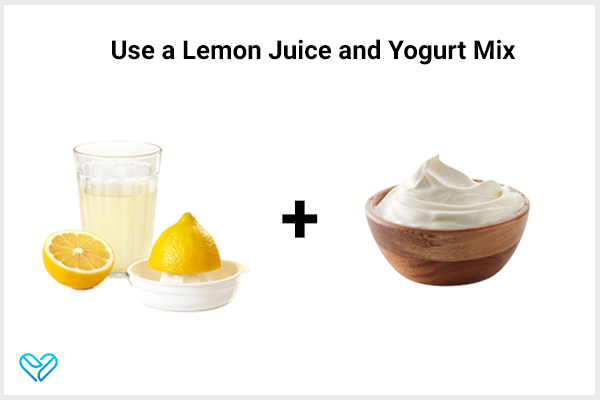 use lemon juice and yogurt mix to lighten dark skin near your pubic areas