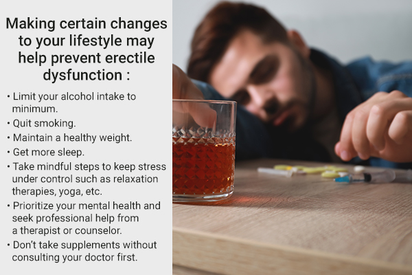 lifestyle changes to manage and prevent erectile dysfunction