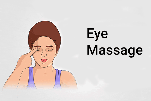 gently massage the affected eyelid to cure eyelid cysts