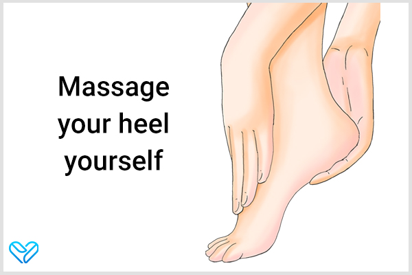 self massage your heels to relieve heel spurs