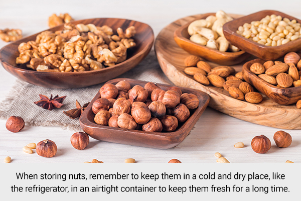 when storing nuts, remember to keep them in a cold and dry place