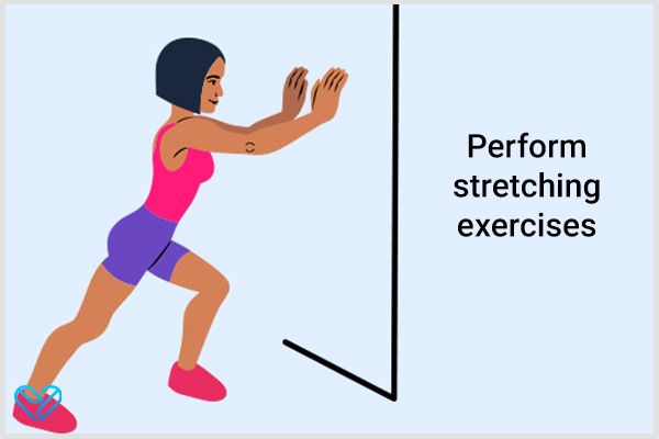 perform stretching exercises to help manage heel spurs