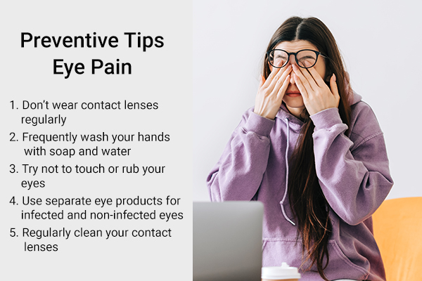 tips that can help prevent eye pain