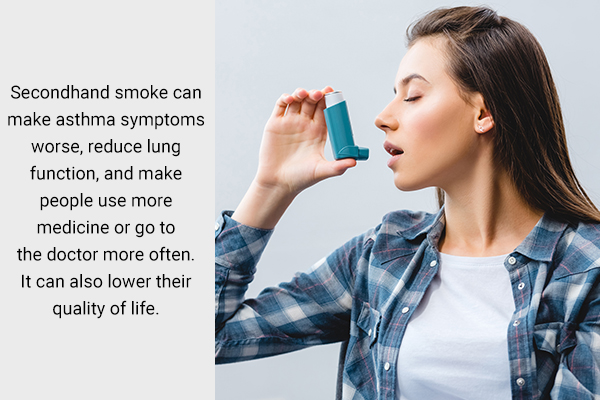 secondhand smoke exposure can lead to respiratory distress such as COPD and asthma