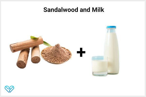 sandalwood and milk can help lighten dark skin near your pubic area