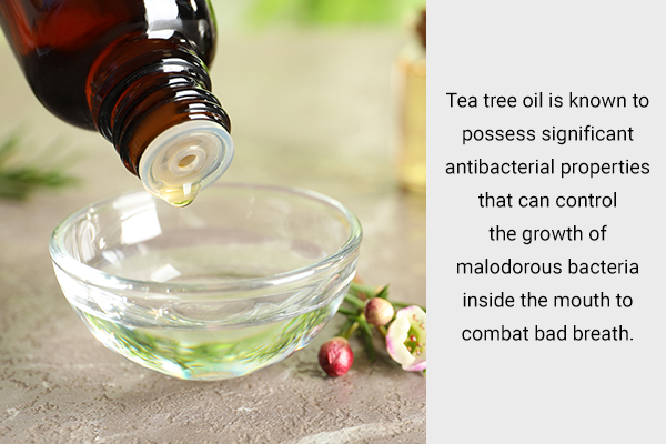 tea tree oil can help control growth of oral bacteria and bad odor