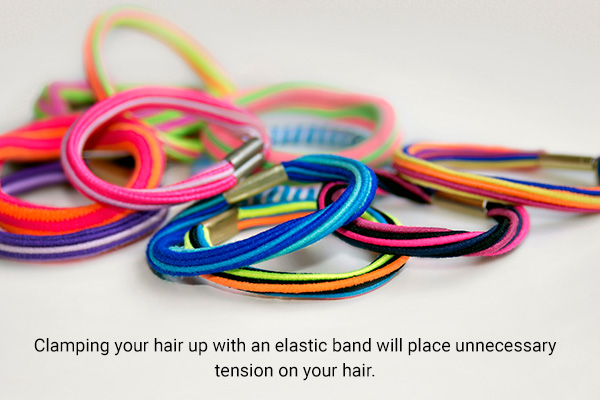 clamping your hair with tight elastic bands can cause split ends while sleeping
