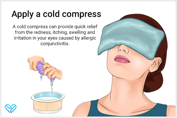 apply a cold compress for allergic conjunctivitis