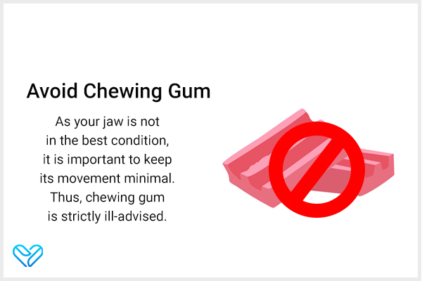 avoid chewing gum when suffering from TMJ pain