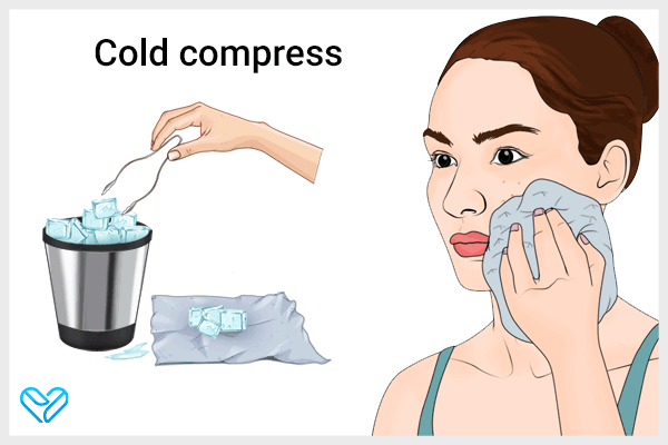 application of cold compress can help relieve TMJ pain