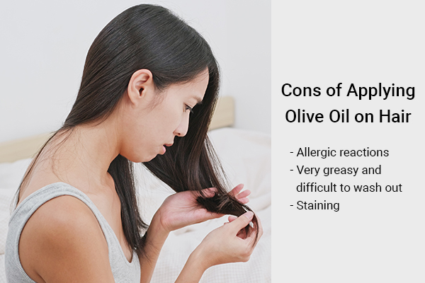 cons of applying olive oil on hair