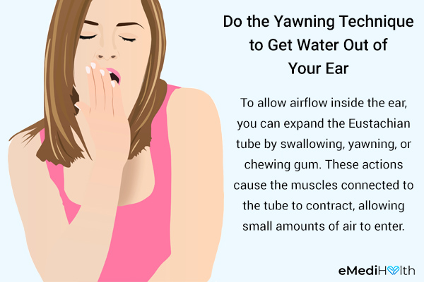 try the yawning technique to get water out of your ear