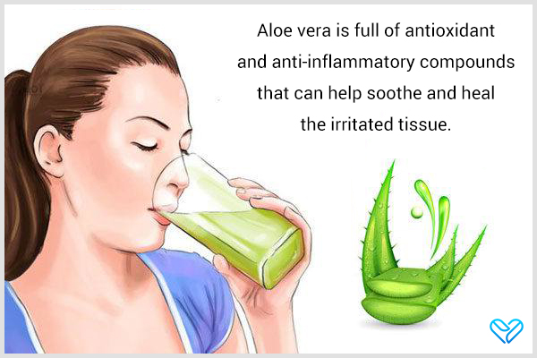 aloe vera juice can help soothe a sore stomach