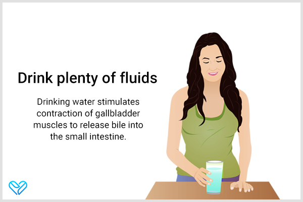 drinking plenty of fluids can help get rid of gallstones