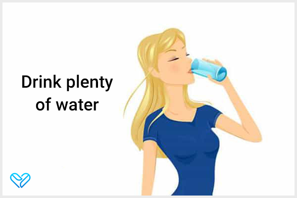 drink plenty of water to avoid being tired and fatigued