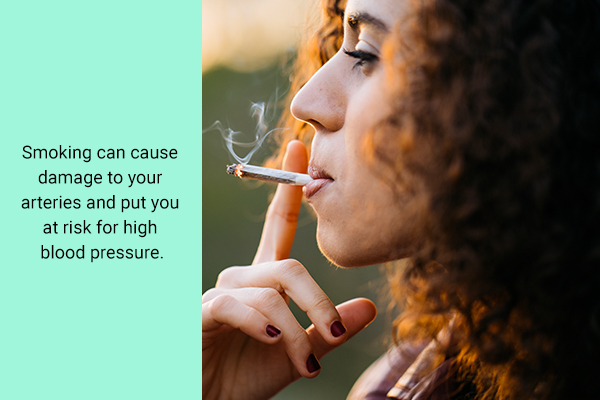smoking can cause artery damage and put you at risk of high blood pressure