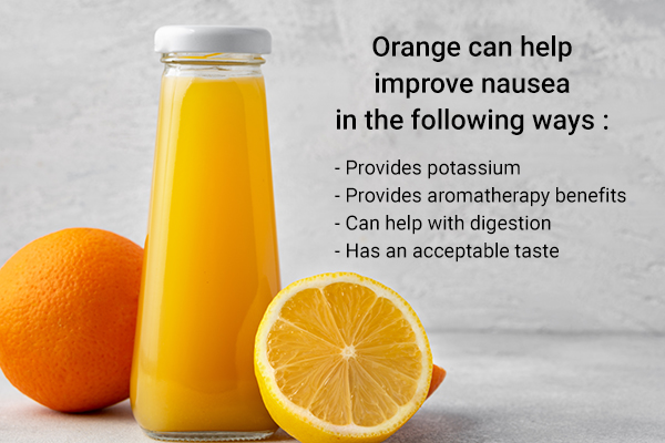 how can orange juice help with nausea relief?