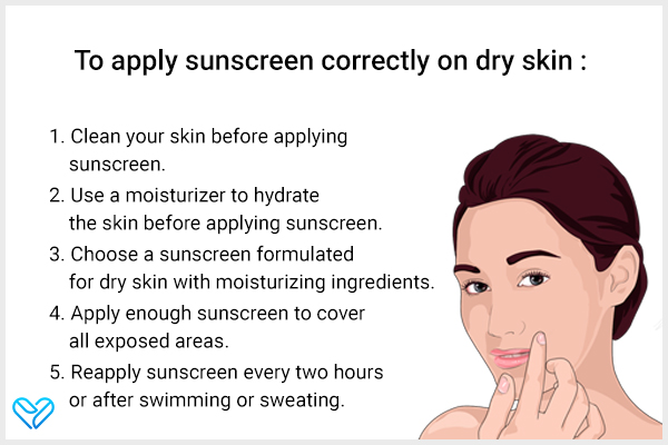 how to use sunscreen correctly on dry skin?