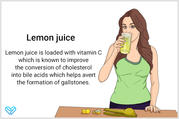 drinking lemon juice to prevent gallstone formation