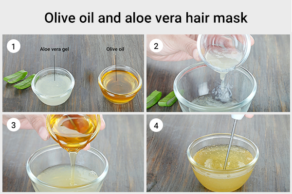 how to make and use olive oil and aloe vera hair mask