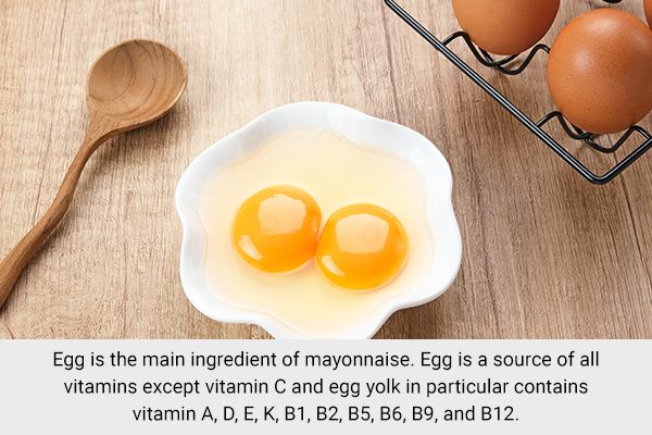 ingredients in homemade mayonnaise like eggs provide many vitamins and minerals