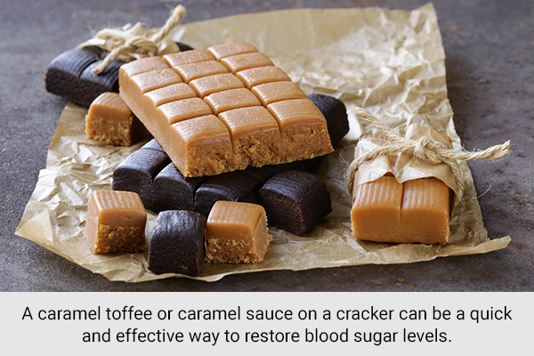 caramel when consumed moderately can help restore blood sugar levels when it drops