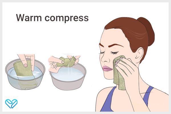 try using a warm compress to help soothe TMJ pain