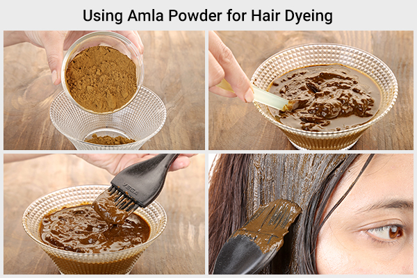 how to use amla powder for hair dyeing