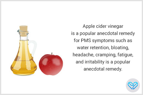 drinking apple cider vinegar can help relieve PMS symptoms