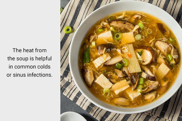 hot and sour soup can be beneficial against colds and cough