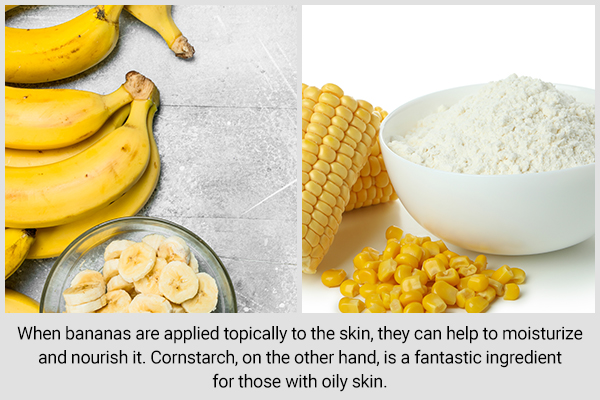how do bananas and cornstarch help in skin care?