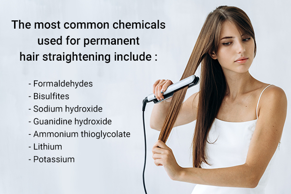 common chemicals used in permanent hair straightening procedures