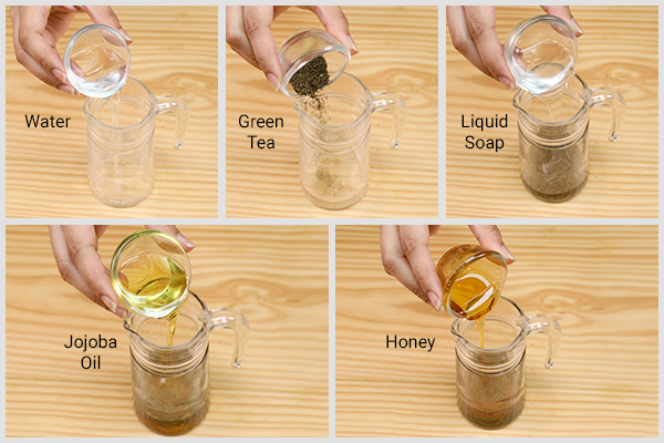 how to make green tea shampoo at home?