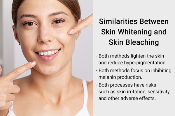 similarities between skin whitening and skin bleaching