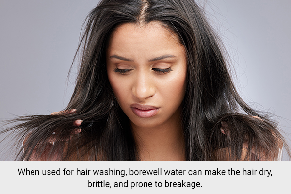 borewell water when used for hair washing can render them weak