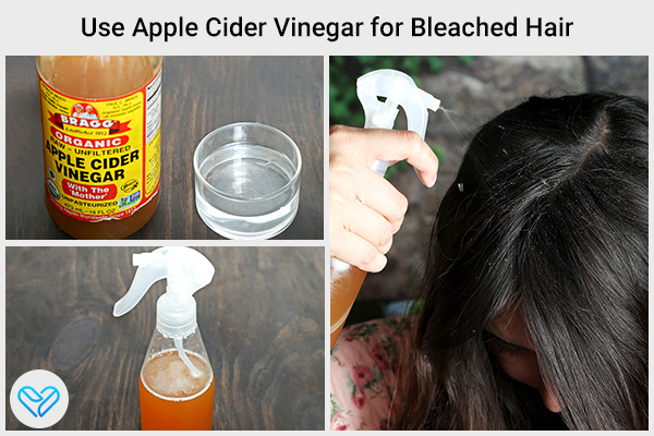 using lemon juice and apple cider vinegar can help get rid of bleached hair
