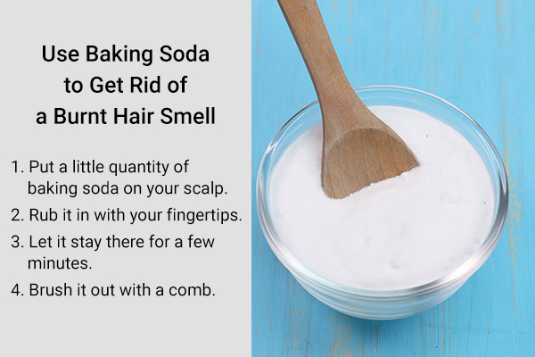 using baking soda to remove burnt hair smell