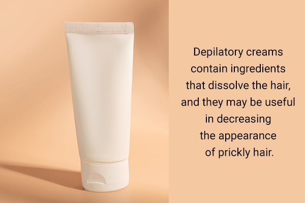 try applying depilatory creams to get rid of prickly hair after shaving